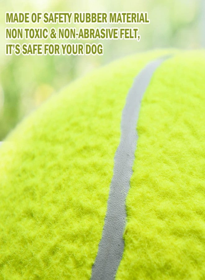 Pomeat 2 PCS Gaint Tennis Ball for Dogs, 9.5" Inflatable Large Tennis Balls Pet Chew Toy, Inflatable Rubber Non-Toxic Pet Toy Balls with Pump & Needle for Small Medium Large Dogs - Image 4